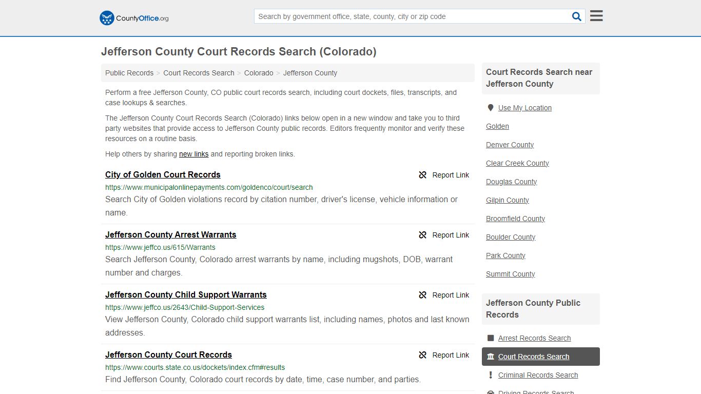 Jefferson County Court Records Search (Colorado) - County Office